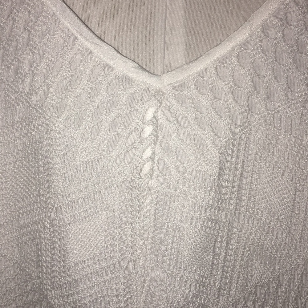 White Embroidered sleeveless blouse